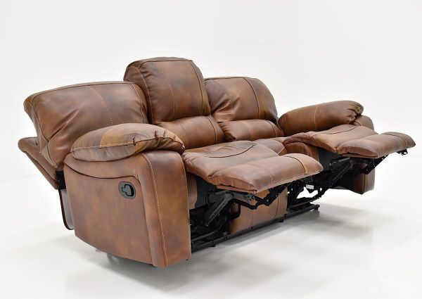 Open Dual Recliners on the Legend Leather Reclining Sofa by Man Wah | Home Furniture Plus Bedding