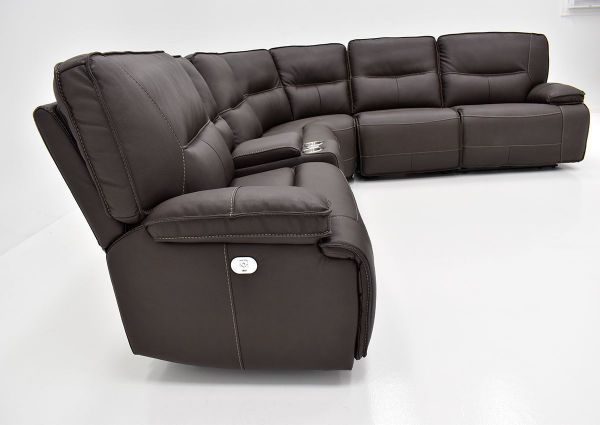 Left Side View of the Dark Brown Spartacus POWER Reclining Sectional Sofa | Home Furniture Plus Bedding