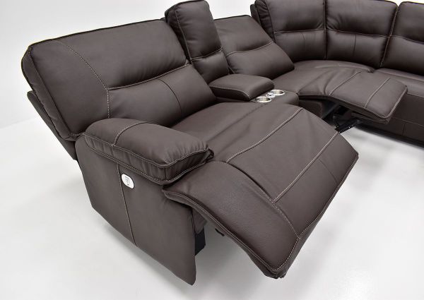 Partial View with 2 Recliners Open on the Spartacus POWER Reclining Sectional Sofa | Home Furniture Plus Bedding
