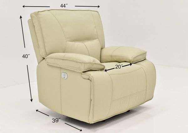 Dimension Details on the Spartacus POWER Recliner in Off White | Home Furniture Plus Bedding