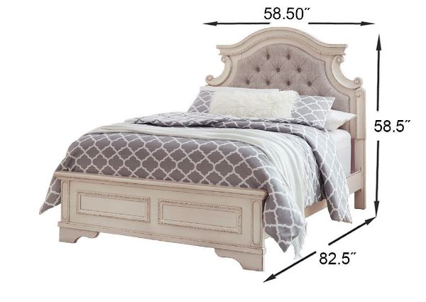 Dimension Details on the Realyn Full Size Bedroom Set by Ashley Furniture | Home Furniture Plus Bedding