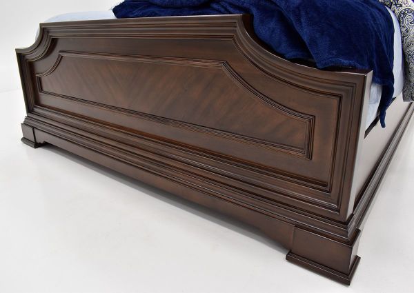 Close Up View of the Footboard on the Plaza King Size Bed in Brown by Avalon Furniture | Home Furniture Plus Bedding