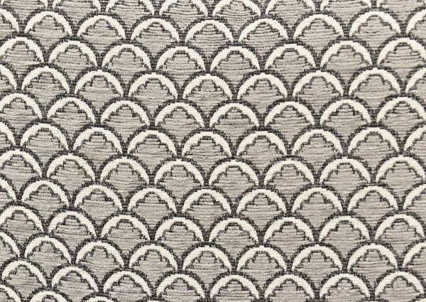 Fabric Swatch of the Gray, Cream, and Taupe Scalloped Upholstery on the Gray Bay Ridge Chair by Behold, Made in the USA | Home Furniture Plus Bedding
