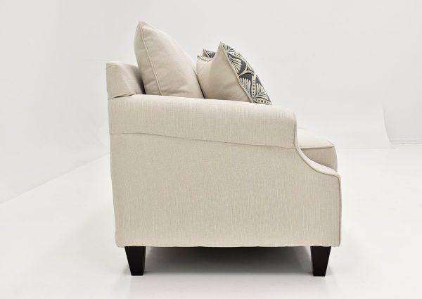 Side Facing View of the Bay Ridge Loveseat in Off White by Behold | Home Furniture Plus Bedding