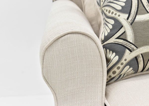 Close Up View of the Arm on the Bay Ridge Chair in Off White by Behold | Home Furniture Plus Bedding