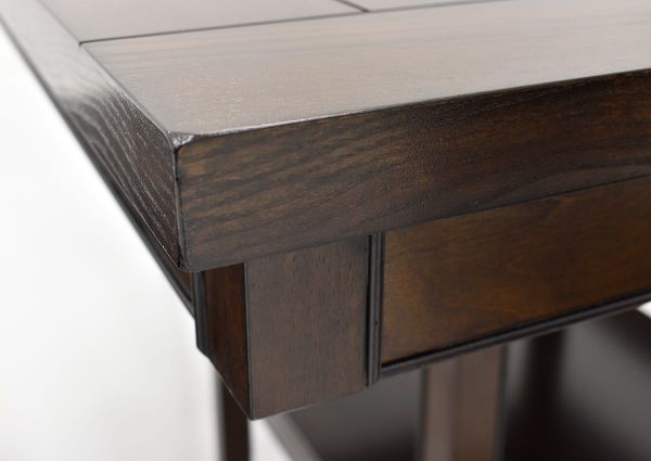 Close Up View of the Corner on the Dark Brown Fulton Bar Height Dining Table by Crown Mark | Home Furniture Plus Mattress
