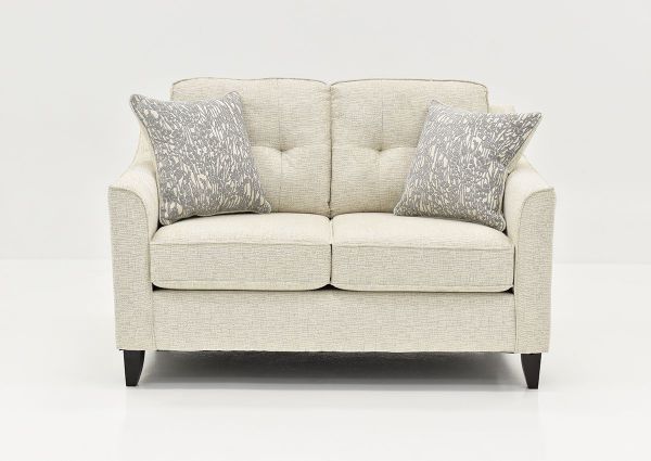 Front Facing View of the Oliver Loveseat in Sand (Off White) by Behold Home | Home Furniture Plus Bedding