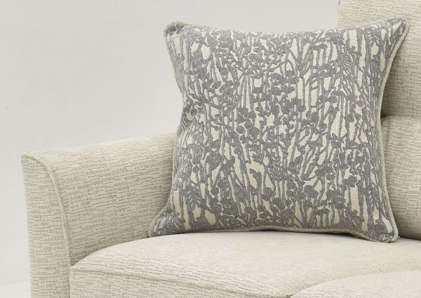 Close Up of the Pillow on the Oliver Loveseat in Sand (Off White) by Behold Home | Home Furniture Plus Bedding