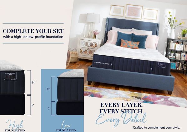 Stationary Foundation Options for the Hurston Luxury Cushion Firm Mattress by Stearns & Foster® in Twin XL | Home Furniture Plus Bedding