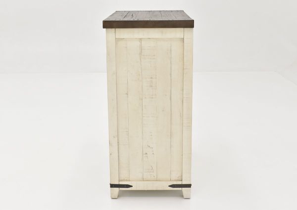 Side Facing View of the Madison Accent Cabinet in White by Jofran | Home Furniture Plus Bedding