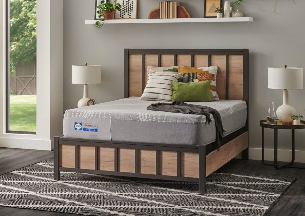 Angled Room View of the Sealy Posturepedic Hybrid Medina Firm Mattress in King Size | Home Furniture Plus Bedding