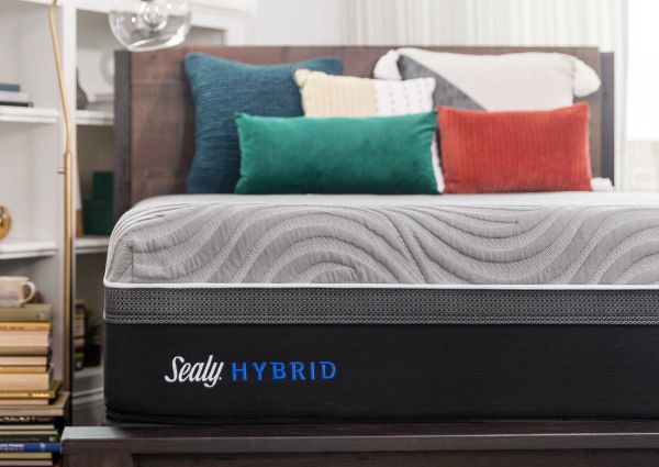 View from the Foot of the Sealy Hybrid Performance Kelburn II Mattress King Size In a Room Setting | Home Furniture Plus Bedding
