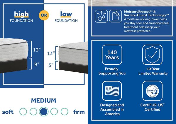 Product Information Card of the Sealy Summer Rose Medium Mattress in Queen Size | Home Furniture Plus Bedding