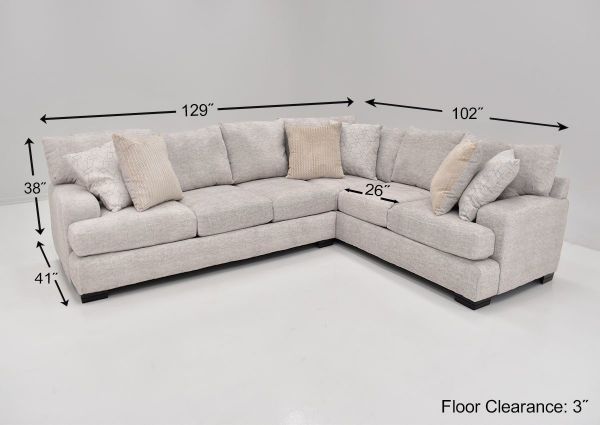 Dimension Details on the Gabriella Sectional Sofa | Home Furniture Plus Bedding