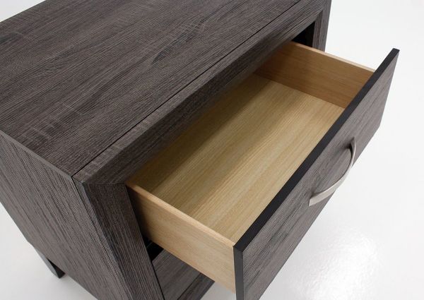 Overhead View of Open Drawer on the Ackerson Nightstand - Gray | Home Furniture Plus Bedding