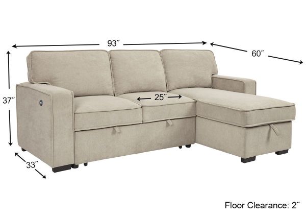 Picture of Darton Convertible Sleeper Sofa - Off White