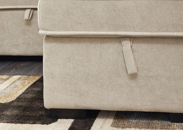 Close Up View of Chaise on the Darton Convertible Sleeper Sofa in Off White by Ashley | Home Furniture Plus Bedding