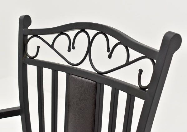 Close Up of the Accent Scroll Details on the Garcia 30 Inch Barstool - Dark Brown | Home Furniture Plus Bedding