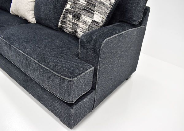 Close Up of the Corner with Welt Details Track Arms and Lavernett Sectional Sofa in Charcoal Gray by Ashley Furniture | Home Furniture Plus Bedding
