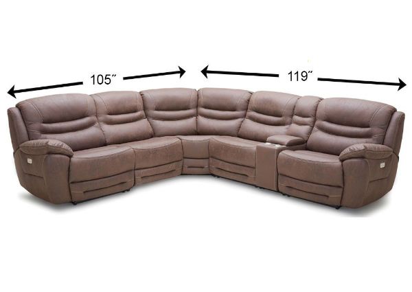 Picture of Dakota POWER Sectional Sofa - Brown