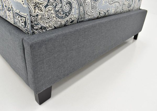 Close Up View of the Upholstered Footboard and Side Rails on the Eva King Size Upholstered Bed in Gray by Crown Mark, Intl. | Home Furniture Plus Mattress