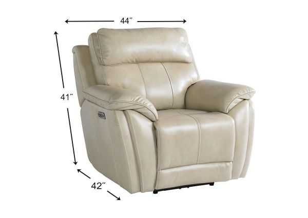 Dimension Details on the Levitate POWER Recliner in Diamond Beige by Bassett | Home Furniture Plus Bedding