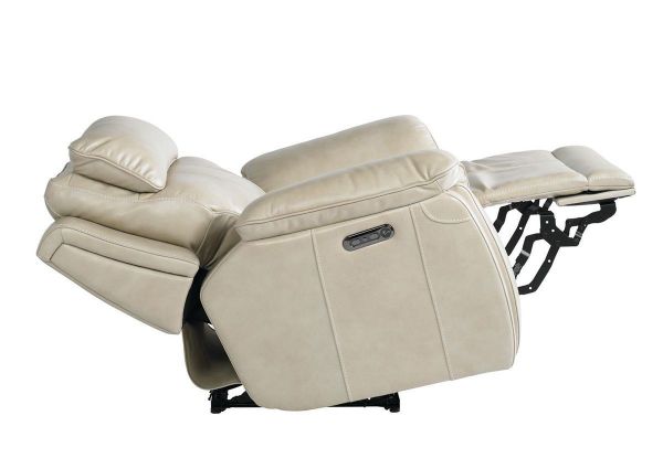 Reclined Side View of the Levitate POWER Recliner in Diamond Beige by Bassett | Home Furniture Plus Bedding