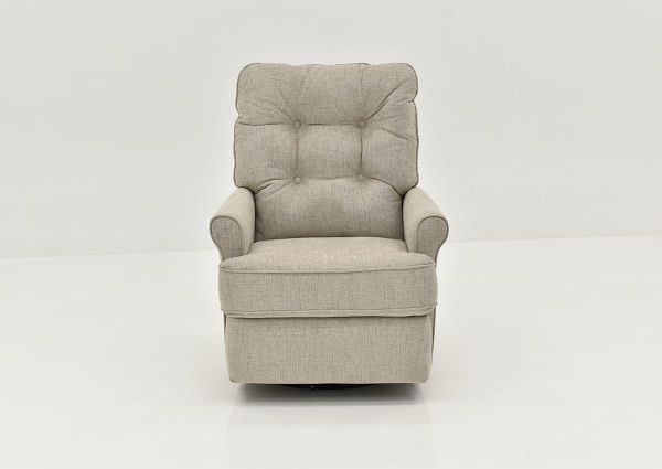 Front View of the Carissa Swivel Glider Recliner in Gray by Best Home Furnishings | Home Furniture Plus Bedding