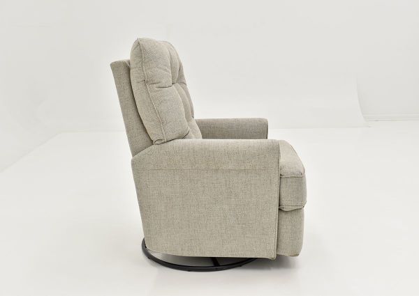 Side View of the Carissa Swivel Glider Recliner in Gray by Best Home Furnishings | Home Furniture Plus Bedding