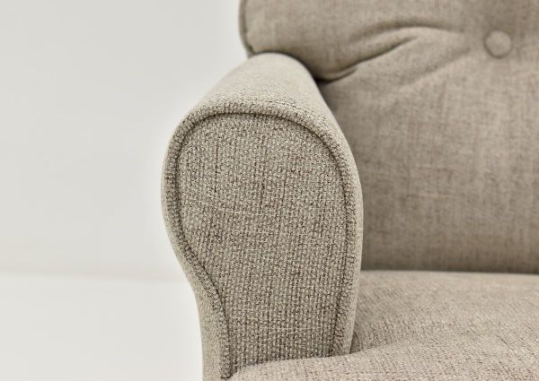 Closeup View of the Arm on the Carissa Swivel Glider Recliner in Gray by Best Home Furnishings | Home Furniture Plus Bedding