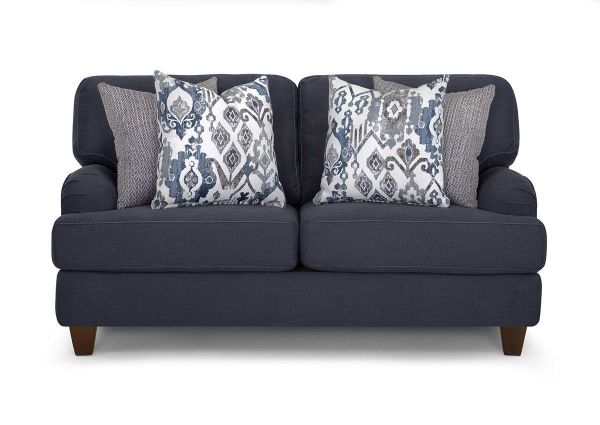 Front Facing View of the Landry Loveseat in Blue Indigo by Franklin Corporation | Home Furniture Plus Bedding