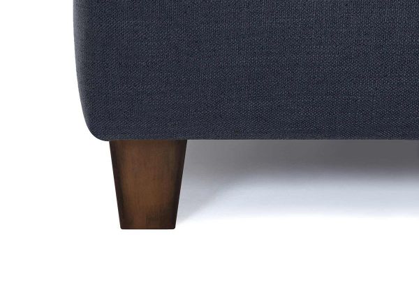 Close Up View of the Wooden Leg on the Landry Loveseat in Blue Indigo by Franklin Corporation | Home Furniture Plus Bedding