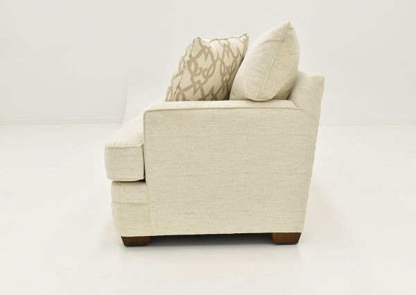 Off White Chadwick Loveseat by Klaussner Showing the Side View, Made in the USA | Home Furniture Plus Bedding