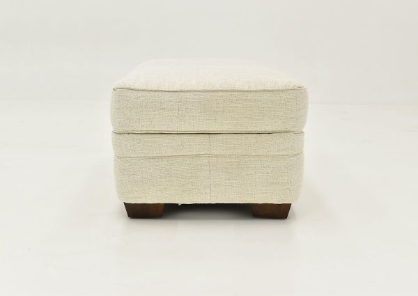 Off White Chadwick Ottoman by Klaussner Showing the Side View, Made in the USA | Home Furniture Plus Bedding