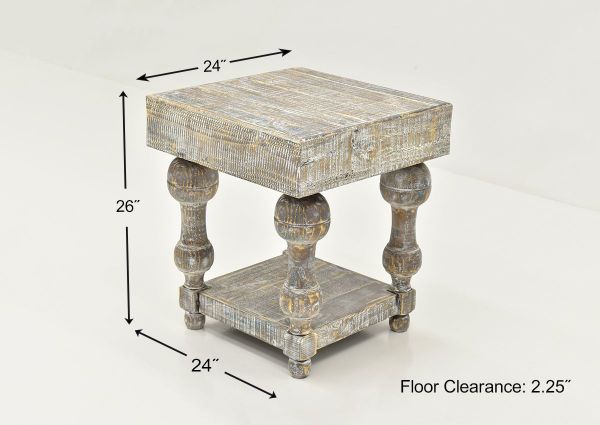 Dimension Details of the Calais End Table by Vintage Furniture | Home Furniture Plus Bedding