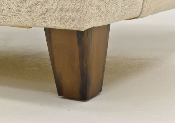 Closeup View of the Foot on the Kaia Chair in Off White by Franklin Furniture | Home Furniture Plus Bedding