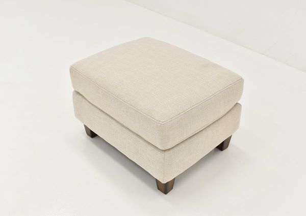 Angle View of the Kaia Ottoman in Off White by Franklin Furniture | Home Furniture Plus Bedding