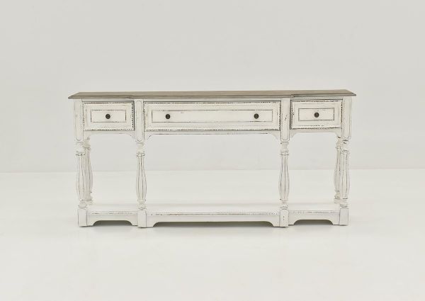 White Magnolia Manor 72 Inch Console Table by Liberty Furniture Industries Showing the Front View | Home Furniture Plus Bedding