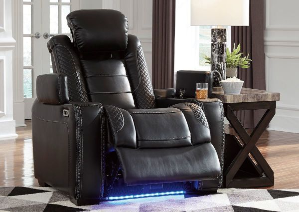 Room View of the Party Time POWER Recliner in Midnight Black by Ashley Furniture | Home Furniture Plus Bedding