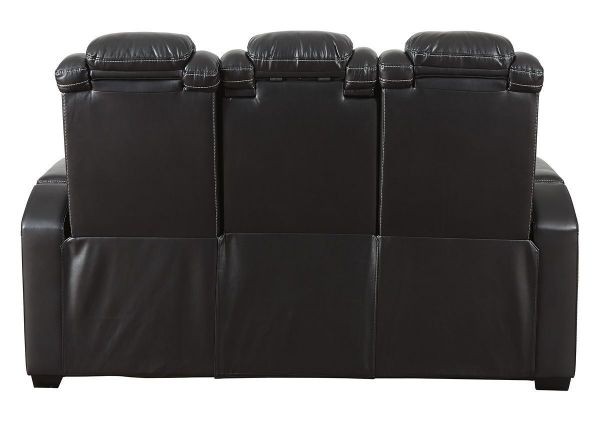 Back View of  the Party Time POWER Reclining Sofa in Midnight Black by Ashley Furniture | Home Furniture Plus Bedding