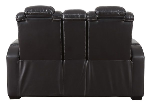 Back View of  the Party Time POWER Reclining Loveseat in Midnight Black by Ashley Furniture | Home Furniture Plus Bedding