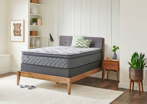 Angled Room View of the Sealy Faulkner Plush Mattress in Queen Size | Home Furniture Plus Bedding