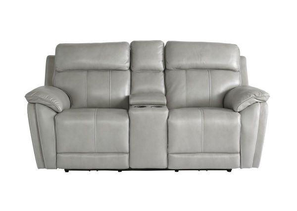Front Facing View of the Levitate POWER Loveseat in Nickel Gray by Bassett | Home Furniture Plus Bedding