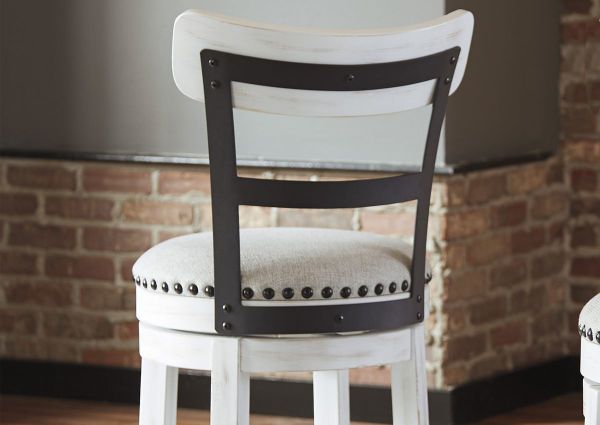 Back View of the Valebeck 24 Inch Barstool in White by Ashley Furniture in a Room Setting | Home Furniture Plus Bedding