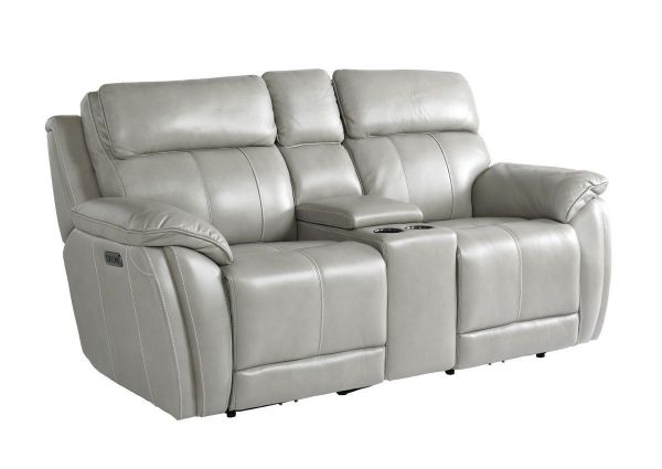Slightly Angled View of the Levitate POWER Loveseat in Nickel Gray by Bassett | Home Furniture Plus Bedding