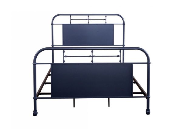 Bed Only View of the Vintage Queen Size Metal Bed in Navy by Liberty Furniture | Home Furniture Plus Bedding