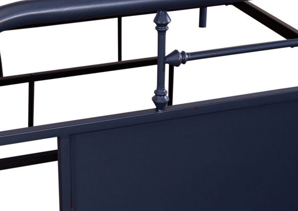 View of the Headboard on the Vintage Queen Size Metal Bed in Navy by Liberty Furniture | Home Furniture Plus Bedding