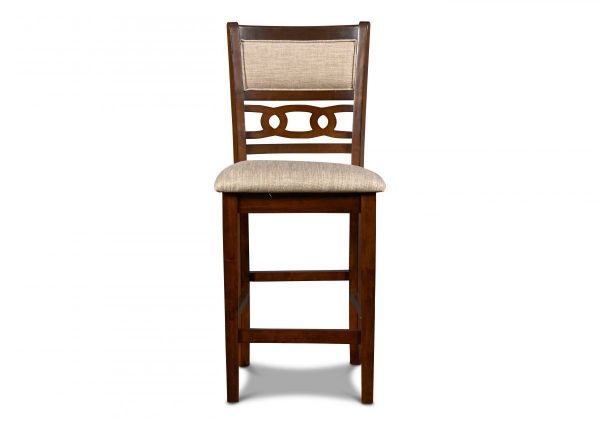 Front View of the Gia Counter Height Dining Stool in Cherry by New Classic Furniture | Home Furniture Plus Bedding