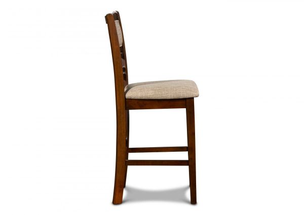 Side View of the Gia Counter Height Dining Stool in Cherry by New Classic Furniture | Home Furniture Plus Bedding