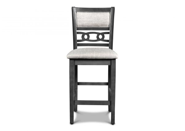 Front View of the Gia Counter Height Dining Stool in Gray by New Classic Furniture | Home Furniture Plus Bedding